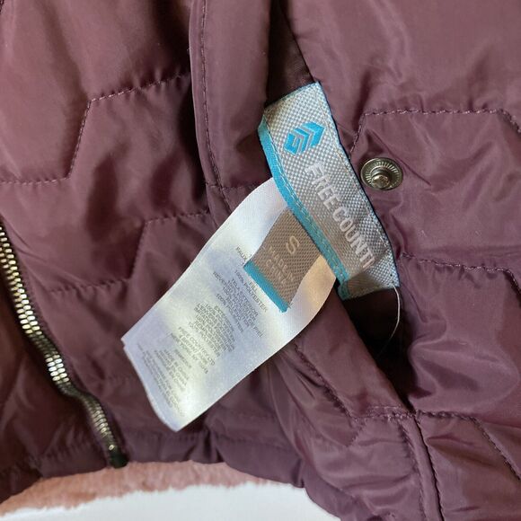 Free Country Quilted Vest Women’s Size S Small Purple Faux Fur Reversible - Picture 2 of 15